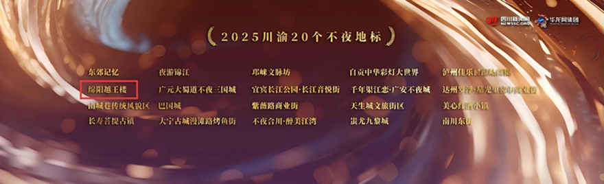 越王樓景區(qū)入選“2025川渝不夜地標”